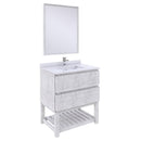 Fresca Formosa 30" Floor Standing Modern Bathroom Vanity w/ Open Bottom & Mirror in Rustic White FVN3130RWH-FS