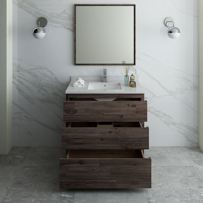 Fresca Formosa 36" Floor Standing Modern Bathroom Vanity with Mirror FVN3136ACA-FC