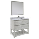 Fresca Formosa 36" Floor Standing Modern Bathroom Vanity w/ Open Bottom & Mirror in Ash FVN3136ASH-FS