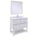 Fresca Formosa 36" Floor Standing Modern Bathroom Vanity with Open Bottom and Mirror in Rustic White FVN3136RWH-FS