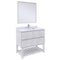 Fresca Formosa 36" Floor Standing Modern Bathroom Vanity with Open Bottom and Mirror in Rustic White FVN3136RWH-FS