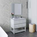 Fresca Formosa 36" Floor Standing Modern Bathroom Vanity with Open Bottom and Mirror in Rustic White FVN3136RWH-FS