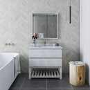 Fresca Formosa 36" Floor Standing Modern Bathroom Vanity with Open Bottom and Mirror in Rustic White FVN3136RWH-FS