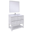 Fresca Formosa 36" Floor Standing Modern Bathroom Vanity w/ Open Bottom & Mirror in Rustic White FVN3136RWH-FS