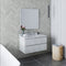 Fresca Formosa 36" Wall Hung Modern Bathroom Vanity with Mirror in Rustic White FVN3136RWH