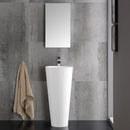 Fresca Messina 16" White Pedestal Sink w Medicine Cabinet - Modern Bathroom Vanity FVN5022WH