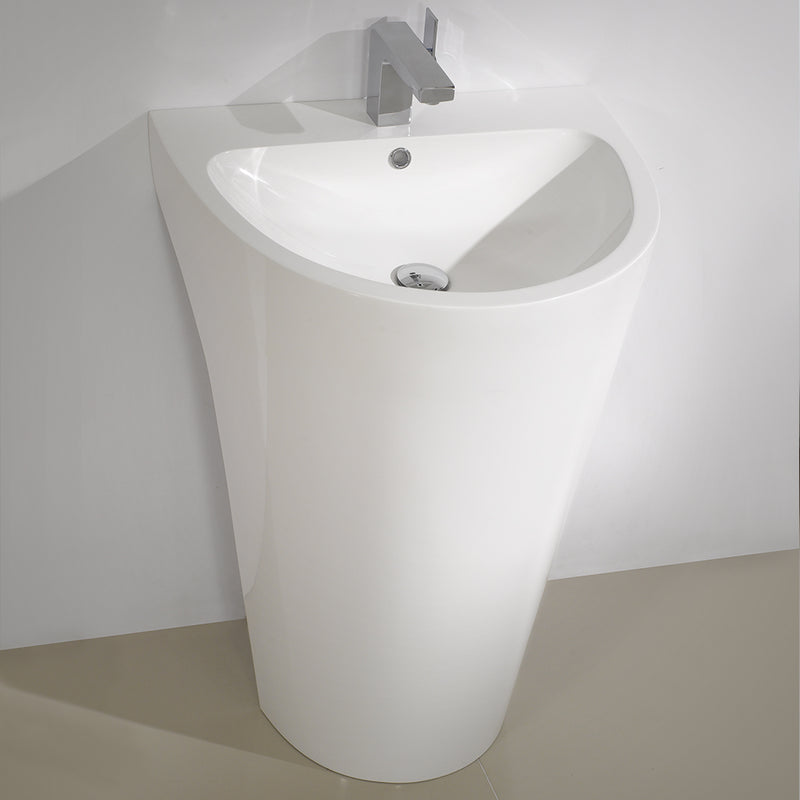 Fresca Parma 24" White Pedestal Sink with Medicine Cabinet - Modern Bathroom Vanity FVN5023WH