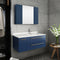 Fresca Lucera 36" Royal Blue Wall Hung Undermount Sink Modern Bathroom Vanity with Medicine Cabinet - Right Version FVN6136RBL-UNS-R