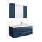 Fresca Lucera 36" Royal Blue Wall Hung Undermount Sink Modern Bathroom Vanity w/ Medicine Cabinet - Right Version FVN6136RBL-UNS-R