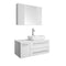 Fresca Lucera 36" White Wall Hung Vessel Sink Modern Bathroom Vanity w/ Medicine Cabinet - Right Version FVN6136WH-VSL-R