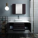 Fresca Lucera 42" Espresso Wall Hung Vessel Sink Modern Bathroom Vanity with Medicine Cabinet FVN6142ES-VSL