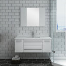 Fresca Lucera 42" White Wall Hung Undermount Sink Modern Bathroom Vanity with Medicine Cabinet FVN6142WH-UNS