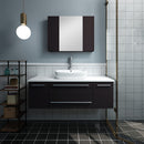 Fresca Lucera 48" Espresso Wall Hung Vessel Sink Modern Bathroom Vanity with Medicine Cabinet FVN6148ES-VSL