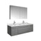 Fresca Lucera 48" Gray Wall Hung Double Undermount Sink Modern Bathroom Vanity w/ Medicine Cabinet FVN6148GR-UNS-D