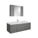 Fresca Lucera 48" Gray Wall Hung Undermount Sink Modern Bathroom Vanity w/ Medicine Cabinet FVN6148GR-UNS