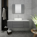 Fresca Lucera 48" Gray Wall Hung Vessel Sink Modern Bathroom Vanity with Medicine Cabinet FVN6148GR-VSL