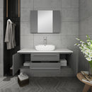 Fresca Lucera 48" Gray Wall Hung Vessel Sink Modern Bathroom Vanity with Medicine Cabinet FVN6148GR-VSL