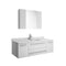 Fresca Lucera 48" White Wall Hung Undermount Sink Modern Bathroom Vanity w/ Medicine Cabinet FVN6148WH-UNS