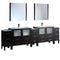 Fresca Torino 108" Espresso Modern Double Sink Bathroom Vanity w/ 3 Side Cabinets & Integrated Sinks FVN62-108ES-UNS