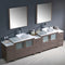 Fresca Torino 108" Gray Oak Modern Double Sink Bathroom Vanity with 3 Side Cabinets and Vessel Sinks FVN62-108GO-VSL