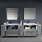 Fresca Torino 108" Gray Modern Double Sink Bathroom Vanity with 3 Side Cabinets and Integrated Sinks FVN62-108GR-UNS