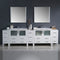 Fresca Torino 108" White Modern Double Sink Bathroom Vanity with 3 Side Cabinets and Integrated Sinks FVN62-108WH-UNS