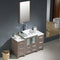 Fresca Torino 48" Gray Oak Modern Bathroom Vanity with 2 Side Cabinets and Vessel Sink FVN62-122412GO-VSL