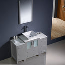 Fresca Torino 48" Gray Modern Bathroom Vanity with 2 Side Cabinets and Vessel Sink FVN62-122412GR-VSL