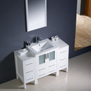 Fresca Torino 48" White Modern Bathroom Vanity with 2 Side Cabinets and Integrated Sink FVN62-122412WH-UNS