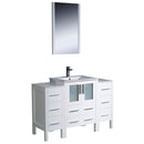 Fresca Torino 48" White Modern Bathroom Vanity w/ 2 Side Cabinets & Integrated Sink FVN62-122412WH-UNS