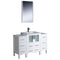 Fresca Torino 48" White Modern Bathroom Vanity w/ 2 Side Cabinets & Integrated Sink FVN62-122412WH-UNS