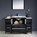 Fresca Torino 54" Espresso Modern Bathroom Vanity with 2 Side Cabinets and Integrated Sink FVN62-123012ES-UNS