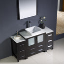 Fresca Torino 54" Espresso Modern Bathroom Vanity with 2 Side Cabinets and Vessel Sink FVN62-123012ES-VSL