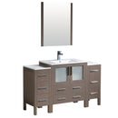 Fresca Torino 54" Gray Oak Modern Bathroom Vanity w/ 2 Side Cabinets & Integrated Sink FVN62-123012GO-UNS