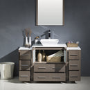 Fresca Torino 54" Gray Oak Modern Bathroom Vanity with 2 Side Cabinets and Vessel Sink FVN62-123012GO-VSL