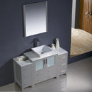 Fresca Torino 54" Gray Modern Bathroom Vanity with 2 Side Cabinets and Vessel Sink FVN62-123012GR-VSL