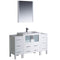 Fresca Torino 54" White Modern Bathroom Vanity w/ 2 Side Cabinets & Integrated Sink FVN62-123012WH-UNS