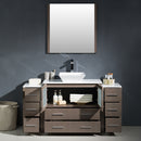 Fresca Torino 60" Gray Oak Modern Bathroom Vanity with 2 Side Cabinets and Vessel Sink FVN62-123612GO-VSL