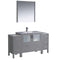 Fresca Torino 60" Gray Modern Bathroom Vanity w/ 2 Side Cabinets & Integrated Sink FVN62-123612GR-UNS