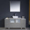 Fresca Torino 60" Gray Modern Bathroom Vanity with 2 Side Cabinets and Vessel Sink FVN62-123612GR-VSL