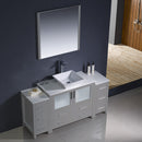 Fresca Torino 60" Gray Modern Bathroom Vanity with 2 Side Cabinets and Vessel Sink FVN62-123612GR-VSL