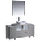 Fresca Torino 60" Gray Modern Bathroom Vanity w/ 2 Side Cabinets & Vessel Sink FVN62-123612GR-VSL