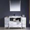 Fresca Torino 60" White Modern Bathroom Vanity with 2 Side Cabinets and Integrated Sink FVN62-123612WH-UNS