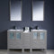 Fresca Torino 60" Gray Modern Double Sink Bathroom Vanity with Side Cabinet and Integrated Sinks FVN62-241224GR-UNS