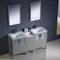 Fresca Torino 60" Gray Modern Double Sink Bathroom Vanity with Side Cabinet and Integrated Sinks FVN62-241224GR-UNS