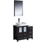 Fresca Torino 36" Espresso Modern Bathroom Vanity w/ Side Cabinet & Vessel Sink FVN62-2412ES-VSL