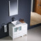 Fresca Torino 36" White Modern Bathroom Vanity with Side Cabinet and Vessel Sink FVN62-2412WH-VSL