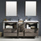 Fresca Torino 72" Gray Oak Modern Double Sink Bathroom Vanity with Side Cabinet and Integrated Sinks FVN62-301230GO-UNS