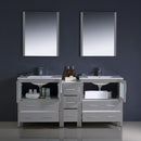 Fresca Torino 72" Gray Modern Double Sink Bathroom Vanity with Side Cabinet and Integrated Sinks FVN62-301230GR-UNS