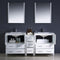 Fresca Torino 72" White Modern Double Sink Bathroom Vanity with Side Cabinet and Integrated Sinks FVN62-301230WH-UNS